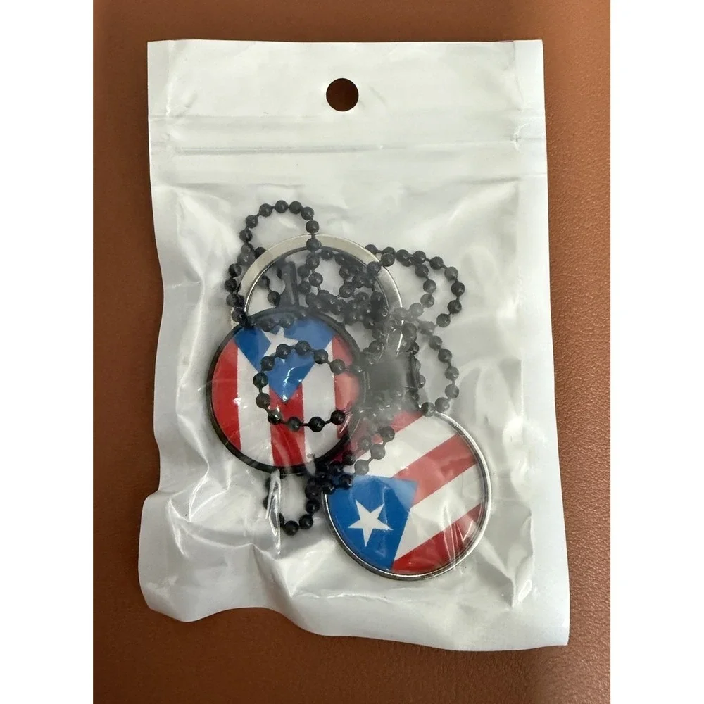 Puerto Rico Flag Set Necklace and Keychain Boricua Heritage Accessories New